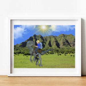 Personalised Dinosaur Ride Art Work