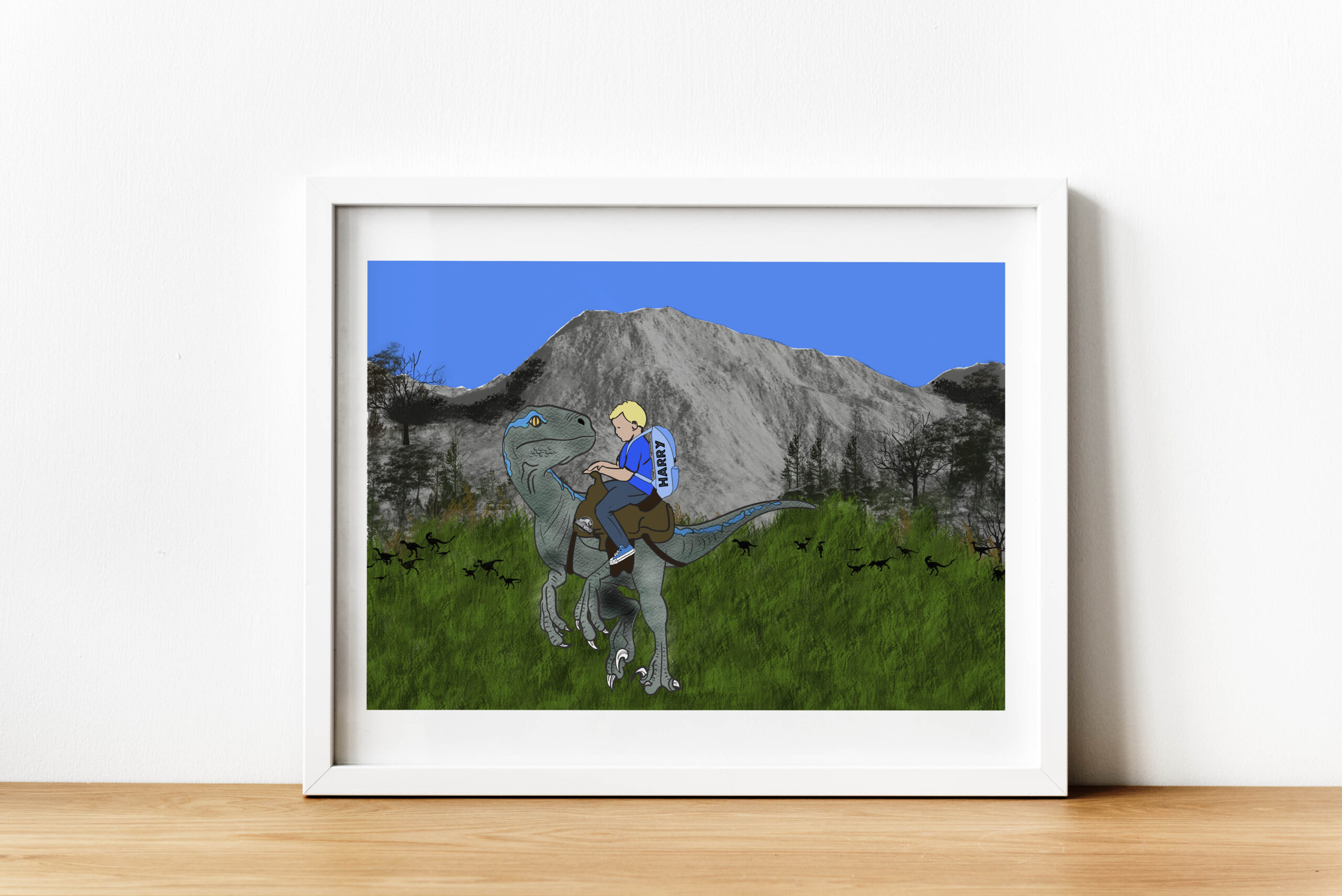 Personalised Dinosaur Ride Art Work - Image 4