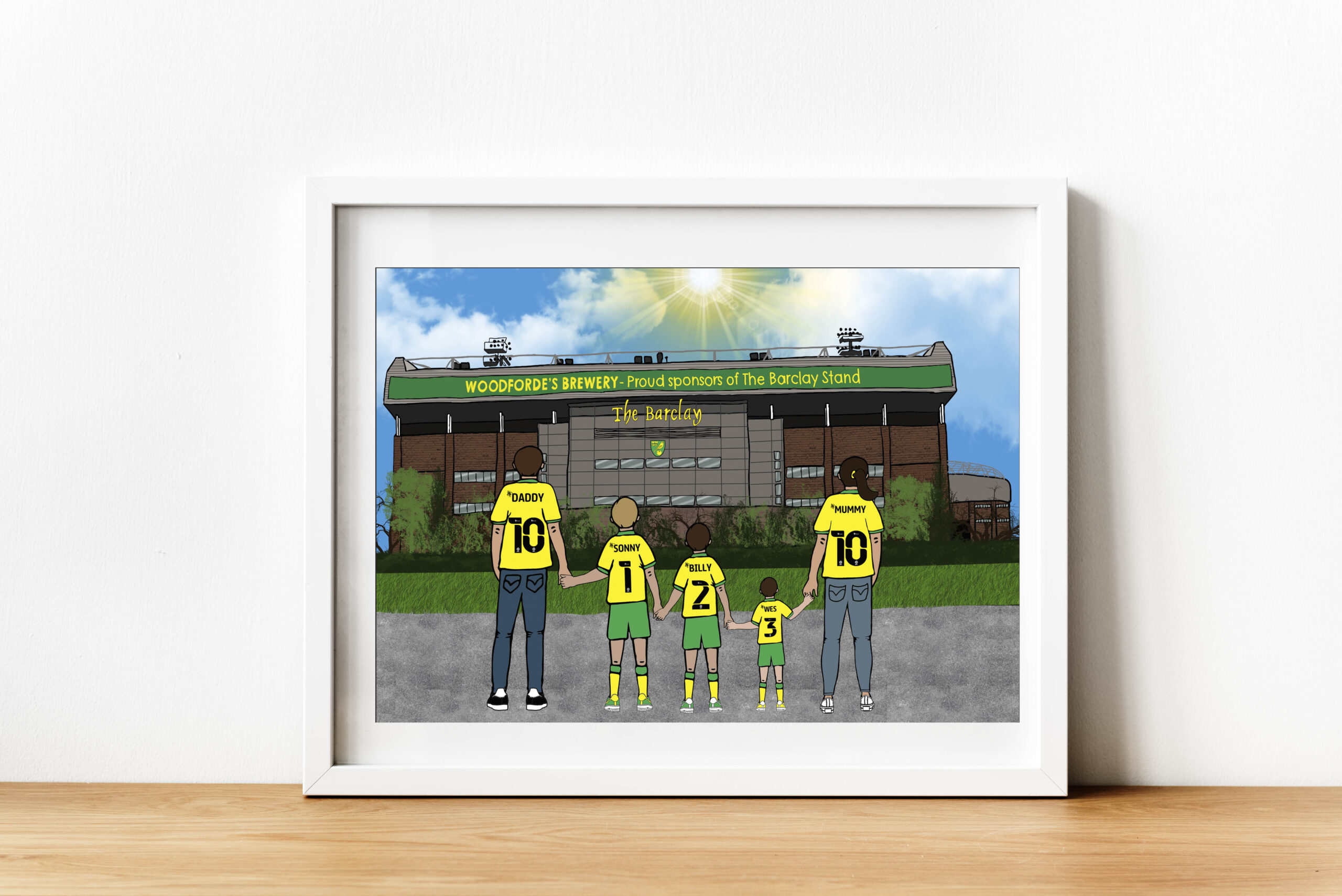 Personalised Norwich City Art Work