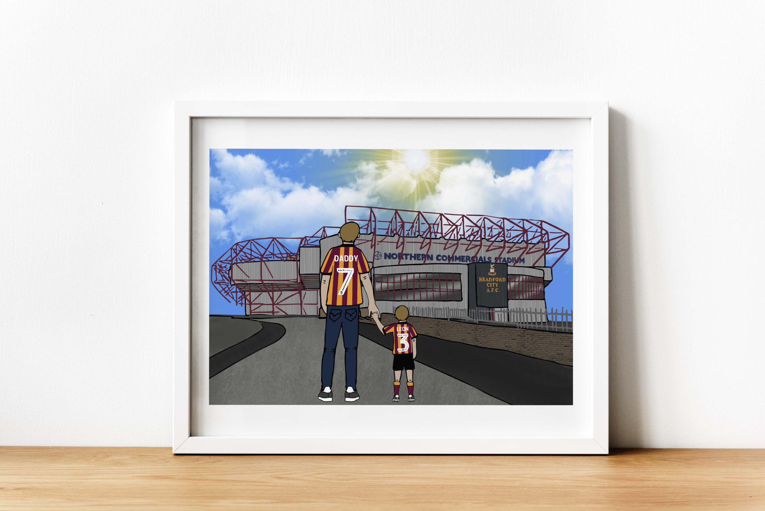 Personalised Bradford City FC Art Work