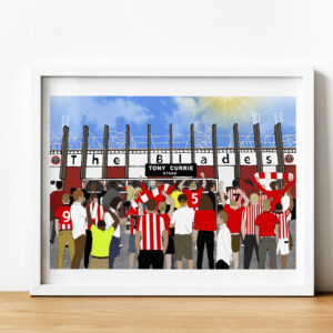 Sheffield United Crowd Scene Art Work