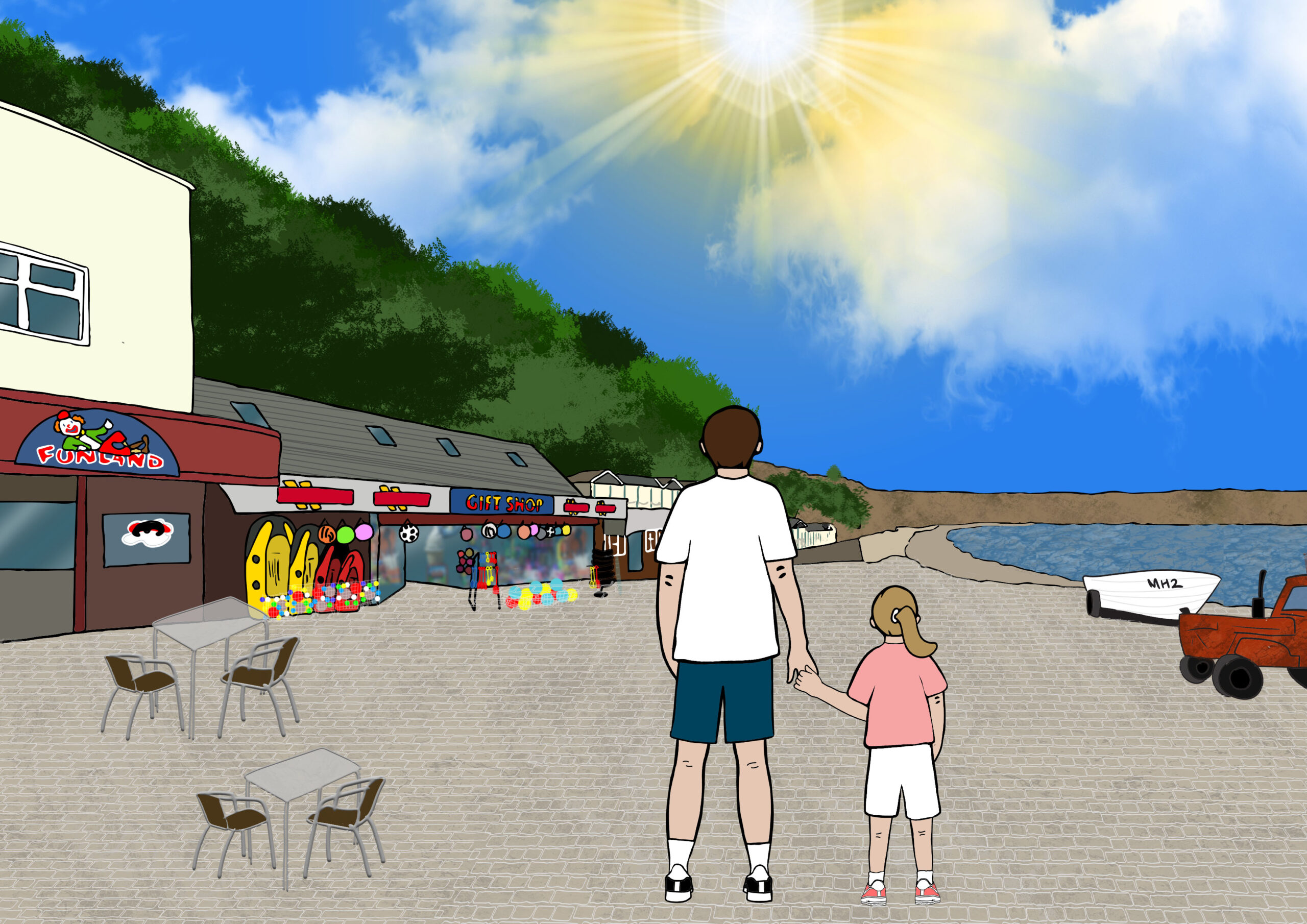 Filey, Coble Landing Personalised Art Work - Image 4