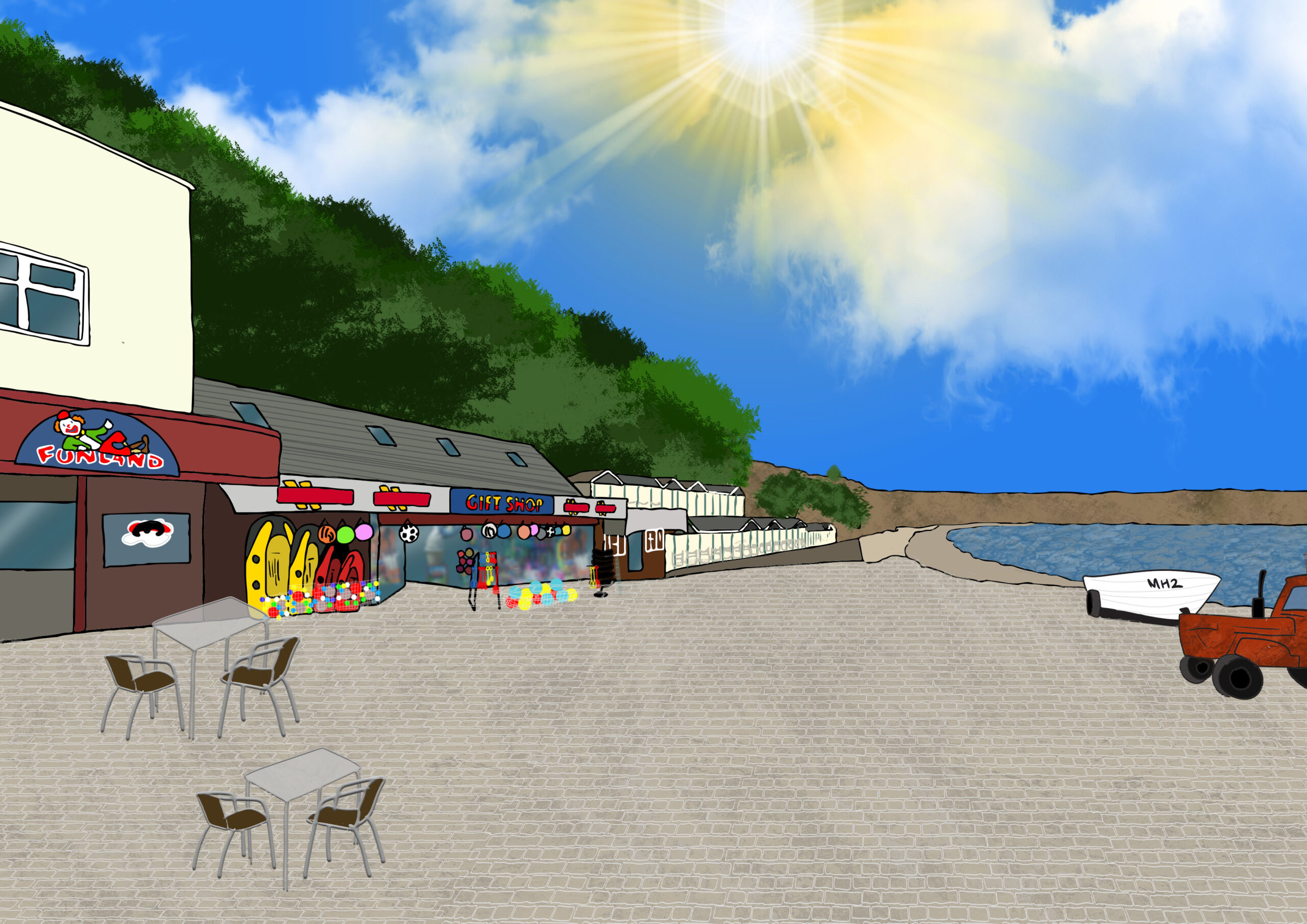 Filey, Coble Landing Personalised Art Work - Image 5