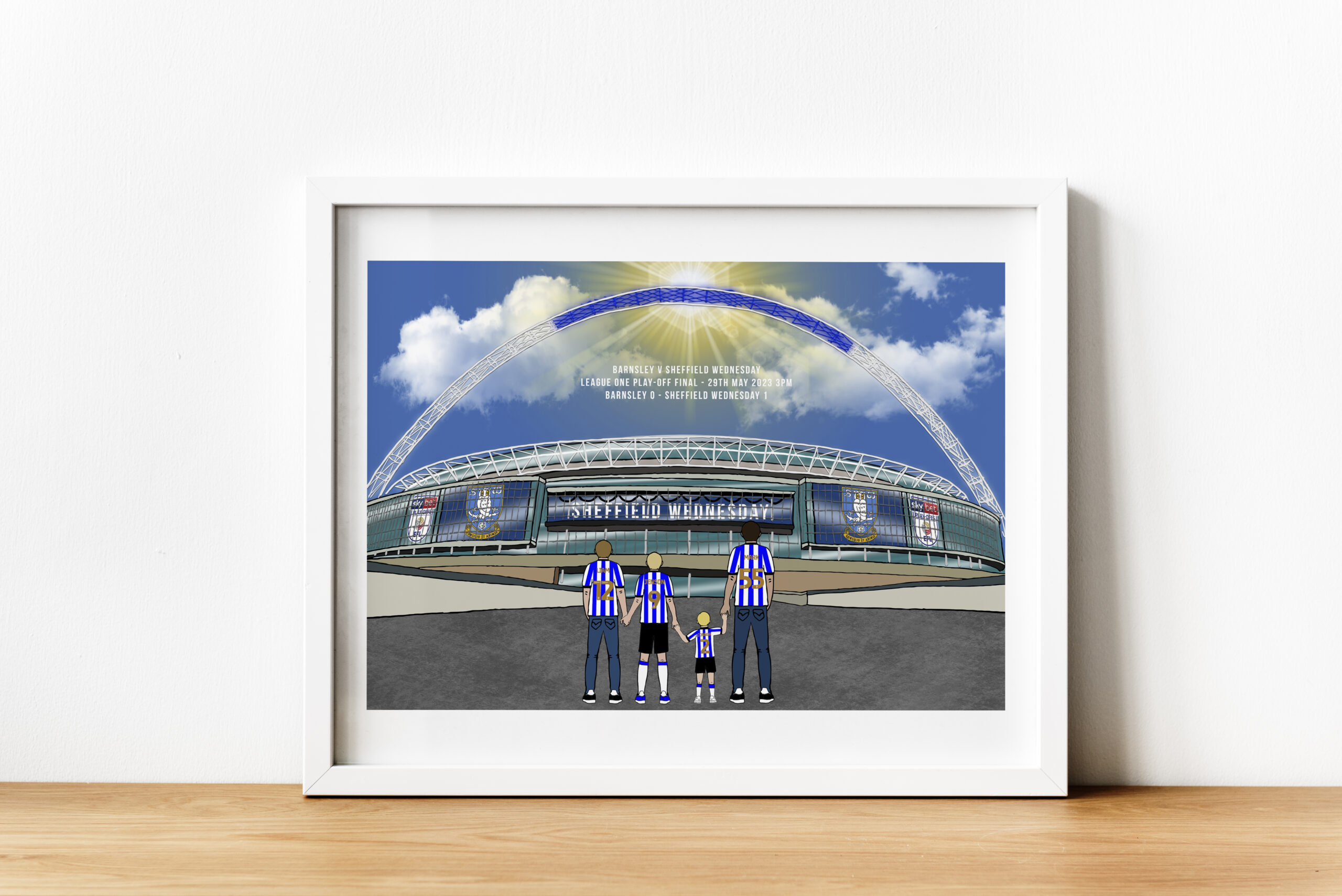 Personalised Sheffield Wednesday FC Wembley Art Work